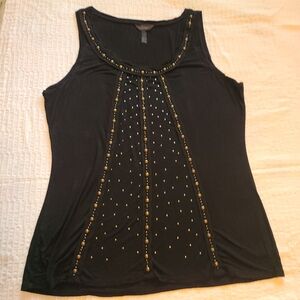 Soma Women Black Comfy Stylish Relax Embellished Studded Sleeveless Top Size XL